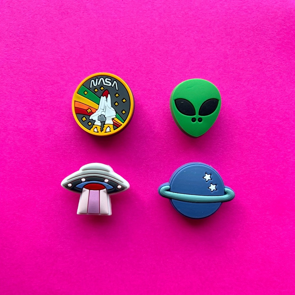 Space Alien Planet Crocs Shoe Charm Set of 4